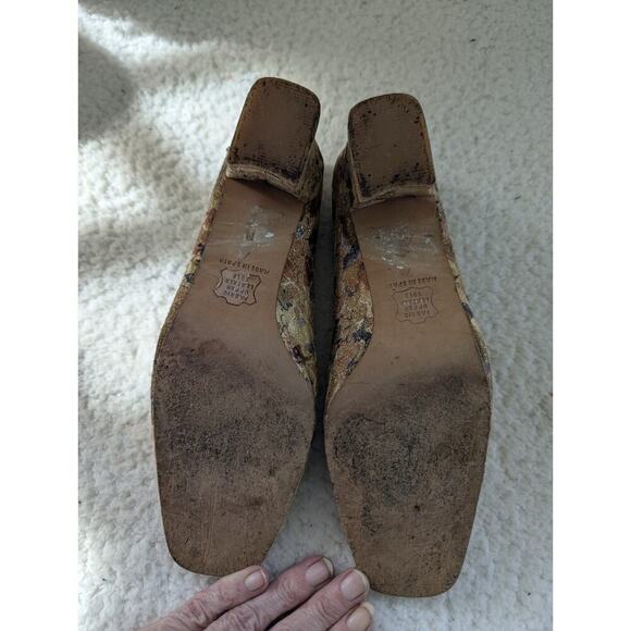 JONES NEW YORK 1998 Yellow Floral Tapestry Heels Pumps Size 7 Made in Spain - Picture 10 of 14